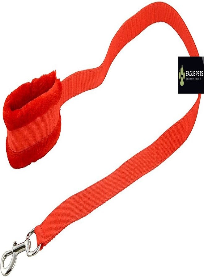 Eagle Pets Dogs Soft Fur Nylon Collar & Leash Set for Puppy Soft Padding Collar & Leash (Red, Small) - Image 3